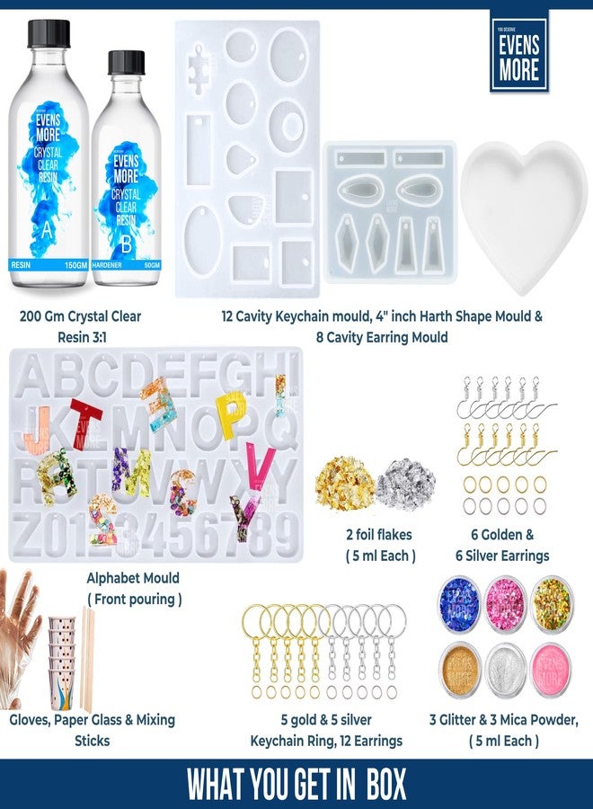 EVENS MORE Alphabet Keychain Number Making With Hole Mould For Resin Art With Glitter,Multicolor - Image 2